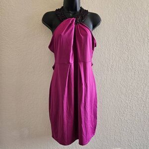 Venus Toga Style Beaded Halter Dress